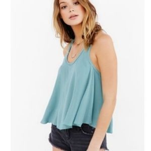 UO Teal Racer Back Tank / Fringe